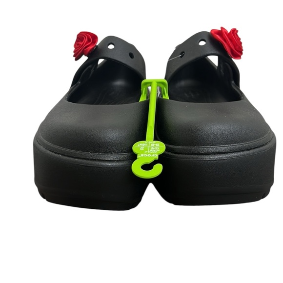 Crocs Stomp Mary Jane Woman’s Size 9 Black Rosette Platform Gothic Punk READ - Picture 6 of 14